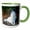 Green/White, variant on 3drose, White Arctic Wolf, Howling 2, 11oz Mug