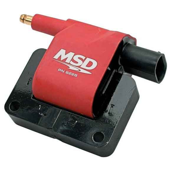 MSD Ignition Bobine d'Allumage 8228 Modèle Tardif Esquive avec Connecteur 2 Broches; 40000 Volts; Rouge et Noir