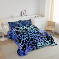 thumbnail image 3 of Erosebridal Blue Cheetah Print Bedding Queen Comforter Set, Modern Abstract Down Comforter, Leopard Room Decor, 3-Piece, 3 of 7