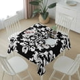 thumbnail image 6 of Baroque Black Table Cloth Waterproof Tablecloths, Vintage Damask Classic Floral Tablecloth Dining Table Cover for Kitchen Party Tabletop Outdoor, Square Tablecloth 60x60 Inch, 6 of 9