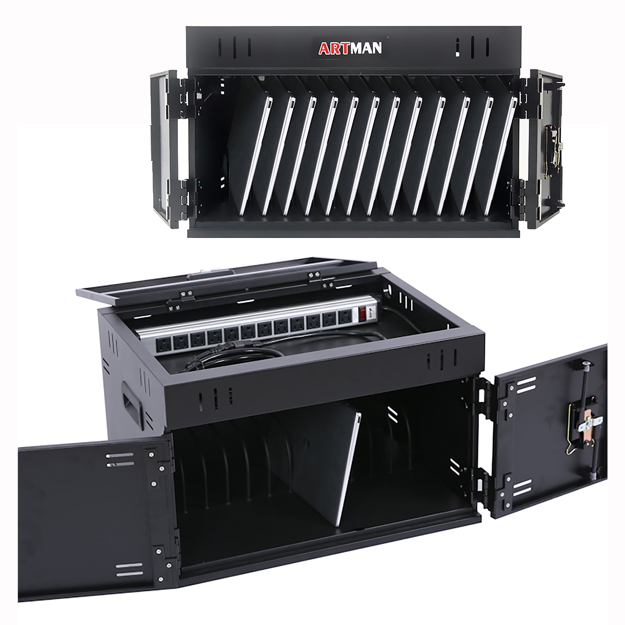 12 Devices TableTop Charging and Storage Portable Locking