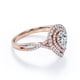 thumbnail image 5 of JeenMata Anillo de Compromiso de Estilo Cruzado con Halo Doble en Forma de Almendra de 1,5 Quilates en Baño de Oro Rosa de 18 K sobre Plata, 5 of 6