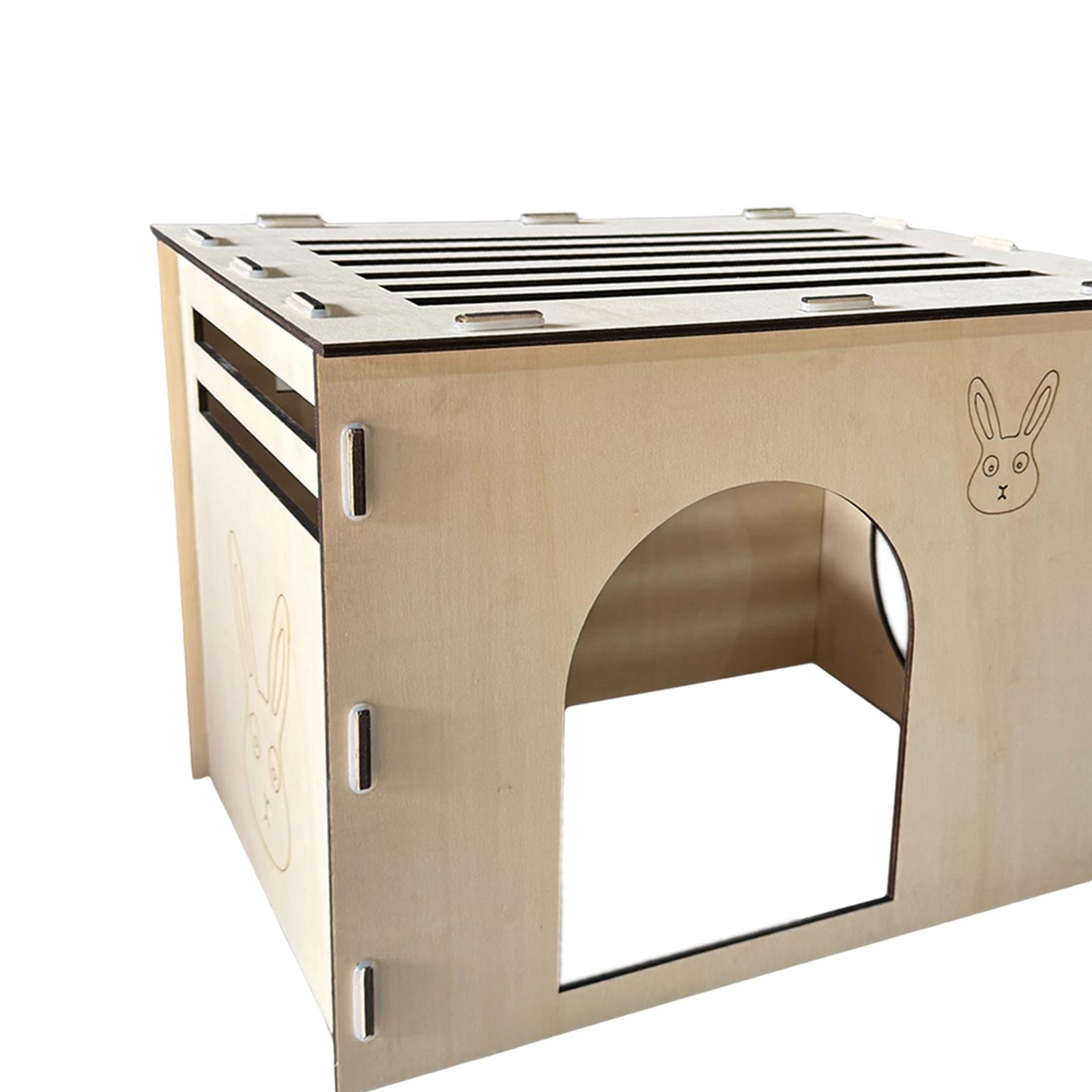Fzaqwen Rabbit House Cage Accessories Sleeping Bunny Castle for Kittens Gerbil Style B