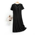 thumbnail image 6 of Kureaily Nightgowns For Women With Built In Bra V Neck Short Sleeve Sleepwear Casual Loose Nightshirts Soft Comfy Sleepshirts Casual Sleepwear, 6 of 6