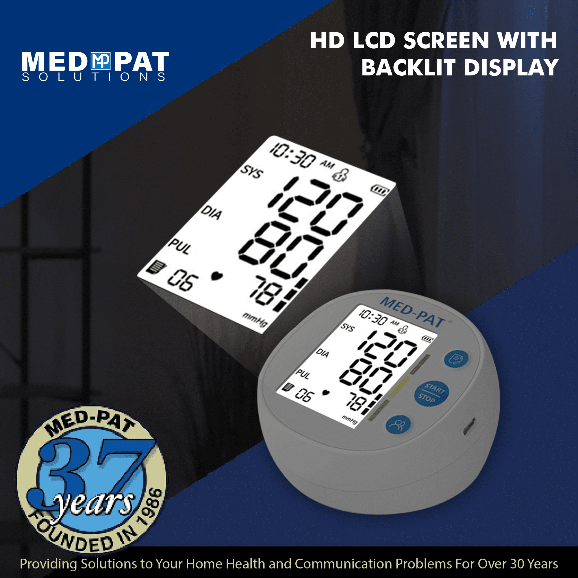 Med-Pat Digital Automatic Upper Arm Blood Pressure Monitor, HSA Approved