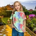 thumbnail image 6 of Spazoro Toddler Girls T-shirts, Crewneck Summer Tie Dye Casual Short Sleeve Tops Tee Multicolor Size 9 T, 6 of 7