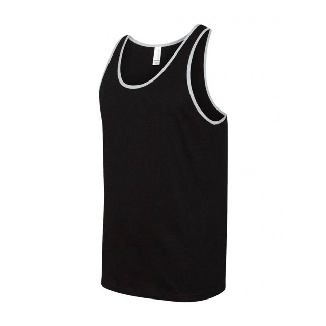 Unisex Jersey Tank - Black/Athletic Heather - Small