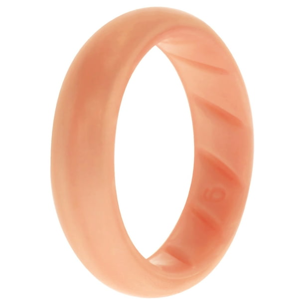 Anillo sólido BR de boda de silicona - Basic-Rose-Gold de ROQ para mujer - Anillo de 6 mm