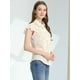 thumbnail image 3 of Blusa Casual De Manga Con Volantes Florales Con Botones Y Cuello En Punta Para Mujer Blanco S, 3 of 5