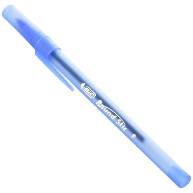 Bolígrafos BIC Round Stick BICGSF11BE de tinta azul (x12)