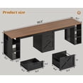 thumbnail image 6 of Farmhouse Two Person Computer Desk with 3 Drawers and Storage Shelves, 96.5" Long Home Office Desk, 6 of 7