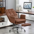 thumbnail image 5 of HOMCOM Executive Office Chair with Footrest, Ergonomic, Reclining, Brown, 5 of 8