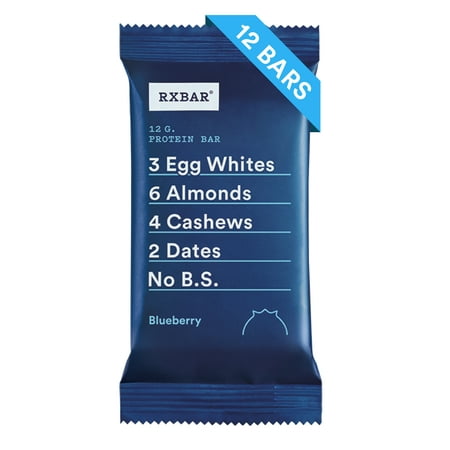 - RXBAR Whole Food Protein Bar, Blueberry, 1.83oz Bars, 12 Count