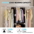 thumbnail image 5 of YOUPINS Clothes Organizer 3 Hanging Rod Shelf Portable Closet with Cover Clothes Rack Standing Closet Clothes Storage Wardrobe Garment Cabinet, 5 of 8