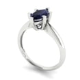 thumbnail image 2 of 1 ctw Solitaire Anniversary Ring for Women | Marquise Cut Simulated Blue Sapphire | Hyperallergenic Solid 18K White Gold, 2 of 5