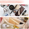 thumbnail image 4 of Bolsa de cosméticos de viaje para mujer, bolsa de maquillaje plana abierta, bolsa de cosméticos de cuero impermeable, bolsa de aseo de viaje de almacenamiento multifuncional, 4 of 5