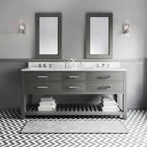 Water Creation Madalyn 72" Wood Double Bathroom Vanity in Cashmere Gray & White