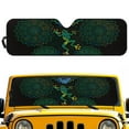 thumbnail image 2 of Uorisanigo Windshield Sun Shade for 1997-2017 Jeep Wrangler Rubicon Sahara TJ JK JKU 2/4 Doors -Blocks UV Rays SunVisor, Car Green Mandala Hippie Frog Sun Shade Keep Your Vehicle Cool, 2 of 7