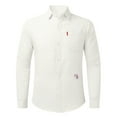 thumbnail image 4 of Zshosam Men's Long Sleeve Button Down Shirt Free Untucked Dress Shirt Casual Denim Shirt(White,M), 4 of 5
