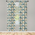 thumbnail image 3 of Ambesonne Winter Curtains, Camping Instruments Print, Pair of 28"x95", White Cadet Blue, 3 of 5