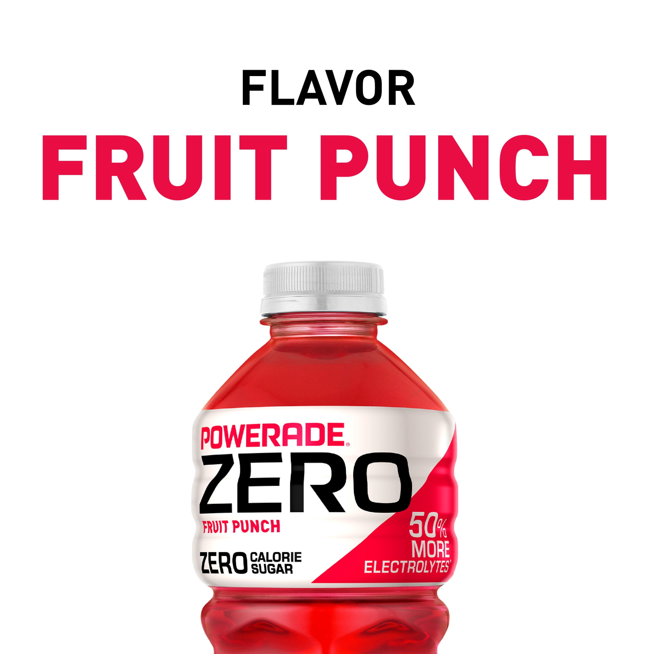 (8 pack) POWERADE Zero Sugar Fruit Punch Electrolyte Sports Drink Bottle, 28 fl oz