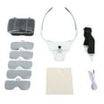thumbnail image 2 of Lupa De Diadema Recargable Con Manos Libres, Ajuste Seguro Y Liviano Lupa De Cabeza LED Recargable Distancia De Lente Ajustable Con 5 Lentes Desmontables Para Manualidades, 2 of 7
