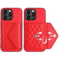thumbnail image 6 of TECH CIRCLE Wallet Case For iPhone 12 with Card Holder,Flip Premium PU Leather Magnetic Clasp Kickstand Heavy Duty Protective Cover with Lanyard Strap for Apple iPhone 12 6.1" 2020,Red, 6 of 7