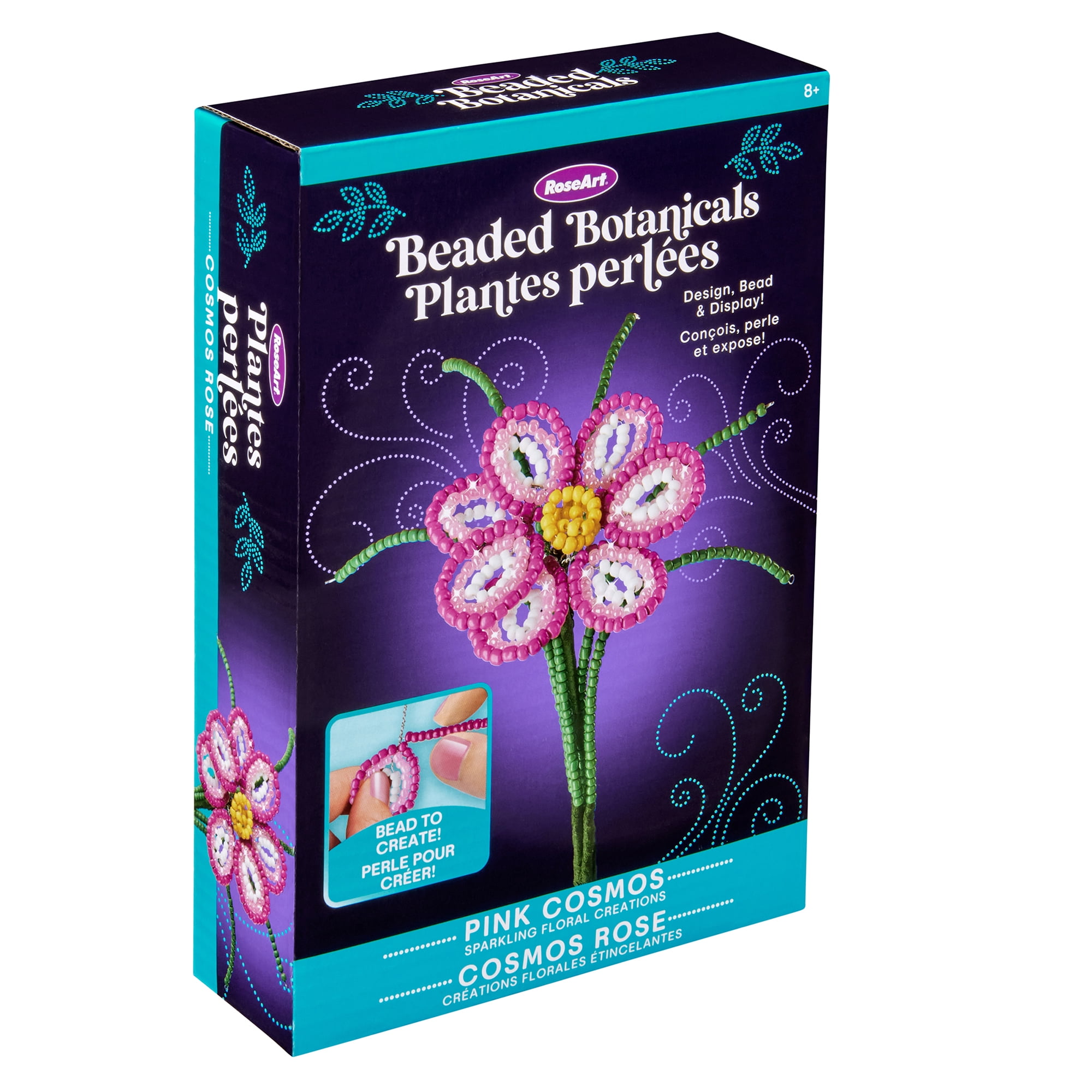 RoseArt Beaded Botanicals Pink Cosmos Flower. Great Mother's Day Gift.