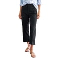 thumbnail image 2 of Black Women's Pants Cropped Linen Pants Women High Waisted Straight Leg Work Pants Business Casual Ankle Pants with Pockets, 2 of 6