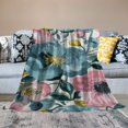 thumbnail image 2 of Orinice Flower Pattern Pink Blue Warm Lightweight Soft Fleece Blanket Throw Blanket Living Room Sofa Decor Cow Gifts All Seasons Blanket Multiple Sizes 60x80in, 2 of 6