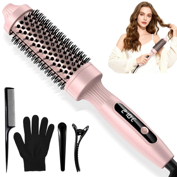 Cepillo Térmico Profesional 4 en 1 para Cabello, 32 mm, Tecnología Iónica Antifrizz, 11 Niveles de Temperatura con Pantalla LED, Calentamiento Rápido PTC 30