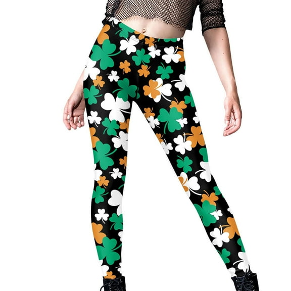 Buigttklop Pants for Women 2024 Women'S St. Patrick'S Stretch Slimming Leggings Bottoms Yoga Pants