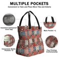 thumbnail image 3 of Pioneer Flower Floral Print Pattern Drawstring Lunch Bag Women - Drawstring Lunch Bag Insulated for Work Office - Stain-Resistant Large Lunchbags for Women with Multi-Pockets, 3 of 6