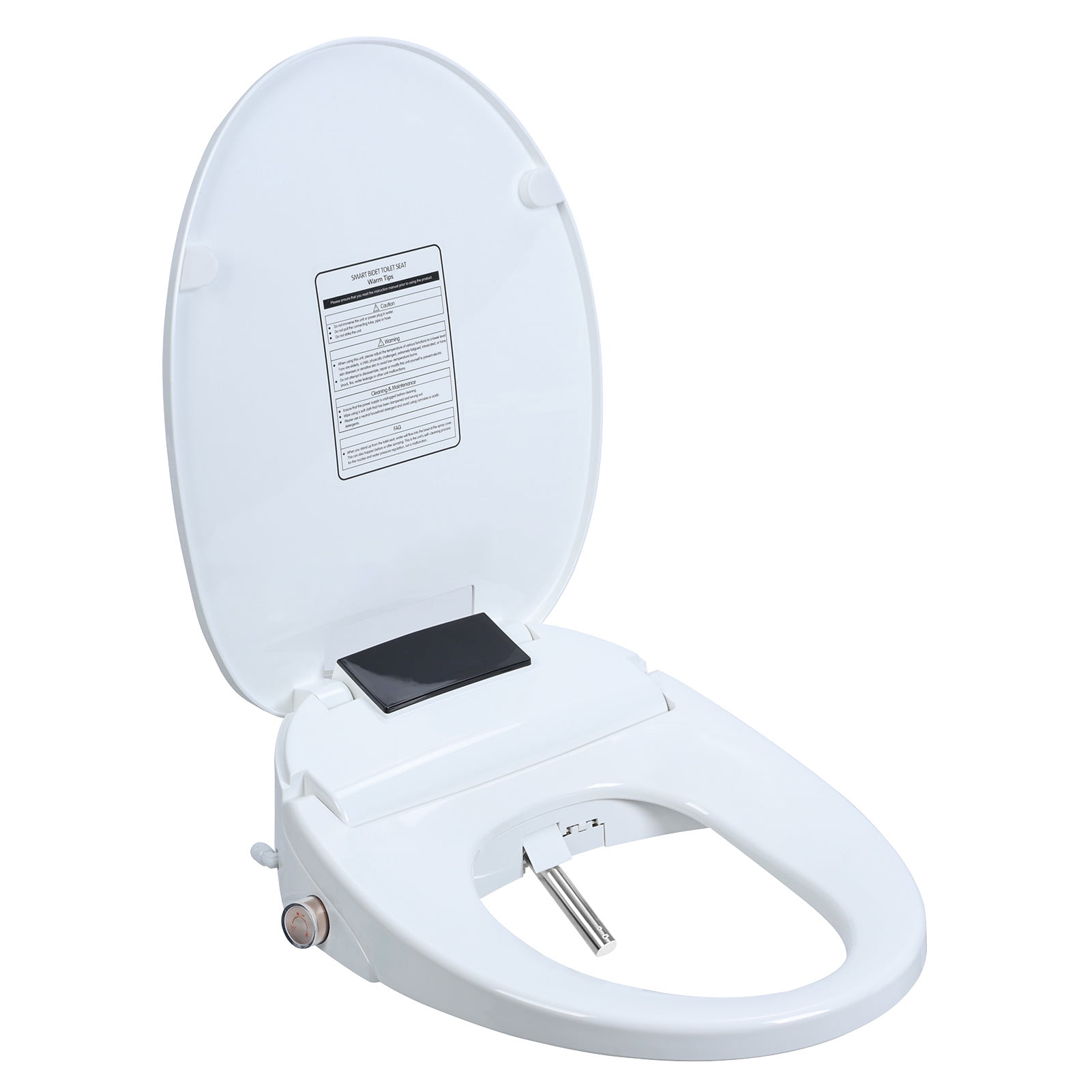 Dbuoem Electric Bidet Toilet Seat,Bidet Attachment for Toilet,Elongated Heated Toilet Seat with Instant,Self-Clean Nozzle,Automatic Flip Cover