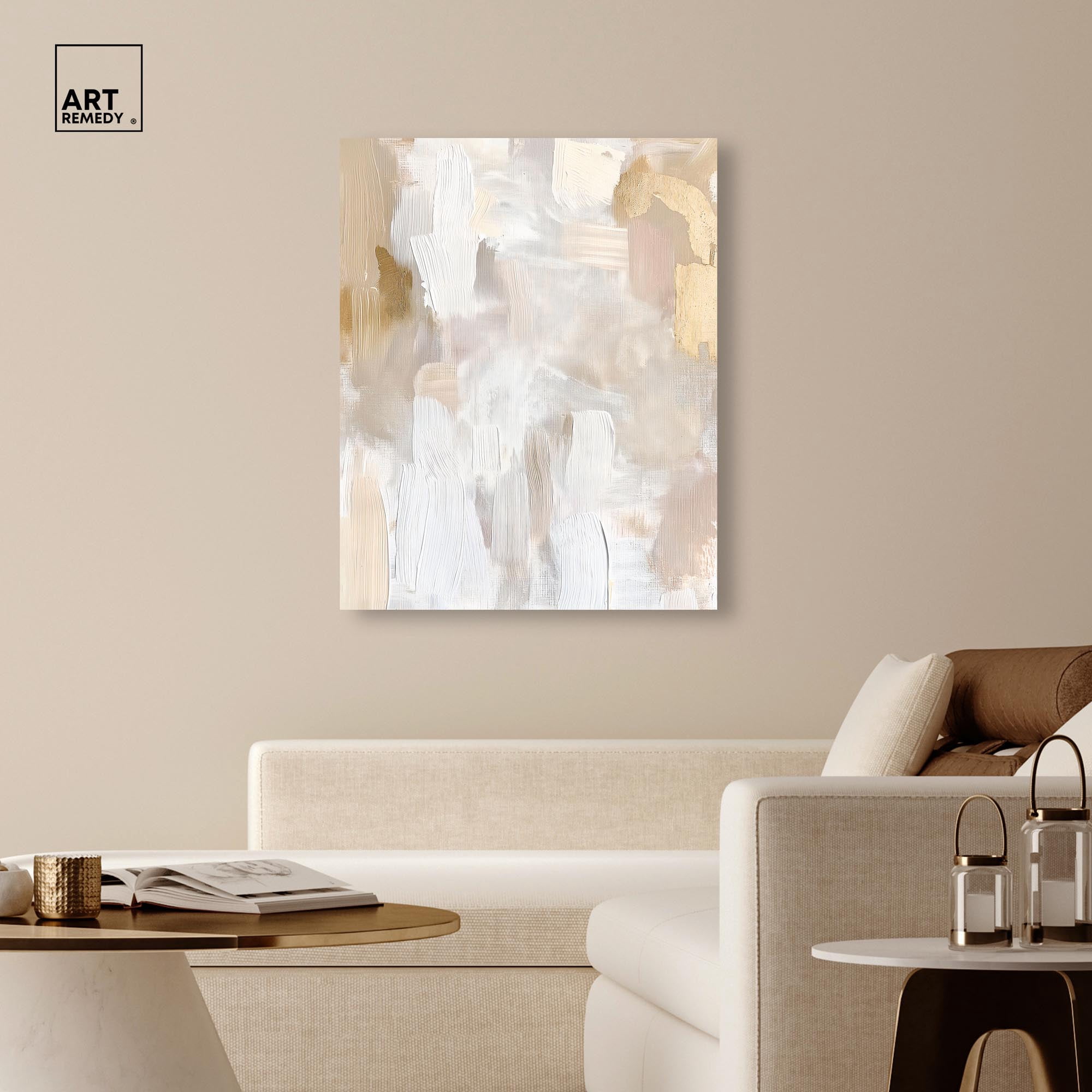 Beige and Cream II Canvas Muted Elegant Art by Art Remedy, Gallery Wrapped, 36 x 45