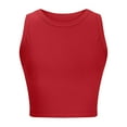 thumbnail image 5 of Pxiakgy Crop Tank Tops for Women Sleeveless Color Tops Solid Women's Tank Short Round Neck Vest Women's Blouse Going Out Tops Workout Camis Shirts Rd1 L, 5 of 7