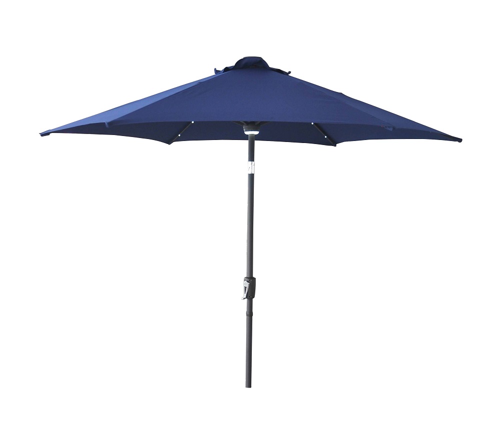 Sun Ray 9 Solar Lighted Market Patio Umbrella Peacoat Navy Walmart Com Walmart Com