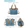 thumbnail image 2 of Women Ladies Bags Vintage Hobo Canvas Daily Purse Shoulder Tote Shopper Handbag, 2 of 6