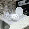 thumbnail image 2 of Home Basics Twist Dish Rack with Clear Draining Board, 2 of 3