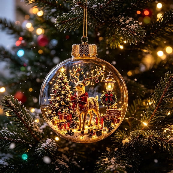 Qwtwty Christmas Ornaments Christmas Tree Hanging Decoration Mini Clear Holiday Themed Hanging Ball Pendants for Xmas Tree Home Holiday Party Supplies