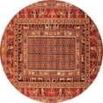 thumbnail image 1 of Ahgly Company Machine Washable Indoor Round Oriental Orange Industrial Area Rugs, 4' Round, 1 of 4