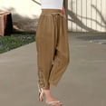 thumbnail image 6 of Uqiangy Capri Linen Pants For Women Summer Pants For Women Women's Pants & Capris Womens Seersucker Pants Capris Pants For Women Summer Pants For Women 2025 Linen Pants For Women Khaki M, 6 of 7