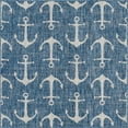 thumbnail image 1 of Unique Loom Outdoor Coastal Nautical Beach Rug 5' 3 x 5' 3 Square Blue/Gray, 1 of 1