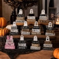 thumbnail image 7 of Halloween Decorations Indoor Set of Spooky Ghost Blocks for Rustic Farmhouse Shelf Mantel and Coffee Bar Decor, 4 Piece Set, 7 of 7