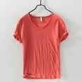thumbnail image 4 of FASHOFT V Neck Bamboo Shirts for Men Ultra Soft Viscose Cotton T-Shirt Moisture Wicking Short Sleeve Casual Summer Tee Tops Red L, 4 of 9