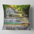 thumbnail image 2 of Designart Tranquil Erawan Waterfall - Landscape Printed Throw Pillow - 16x16, 2 of 5