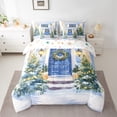 thumbnail image 2 of jejeloiu Chic Christmas Tree Twin Bedding Sets 7-Piece,Marry Xmas Bedding Comforter Set,Happy New Year Sheet Sets For Girls Boys,Microfiber Bedroom Decor Reversible, 2 of 8