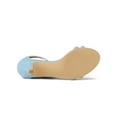 thumbnail image 5 of BLISSFUL STEP Women's Shoes Faux Suede Ankle Strap Kitten Heel Slide Straps Solid Sandals  Sky Blue 6, 5 of 7