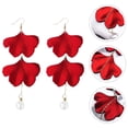 thumbnail image 4 of CIMAXIC 1 Paire de Boucles d'Oreilles Élégantes Crochets d'Oreilles Gouttes Décoratives Feuille de Ginkgo Boucles d'Oreilles Rouges, 4.53"X1.73"X0.39 Pouces, 4 of 4