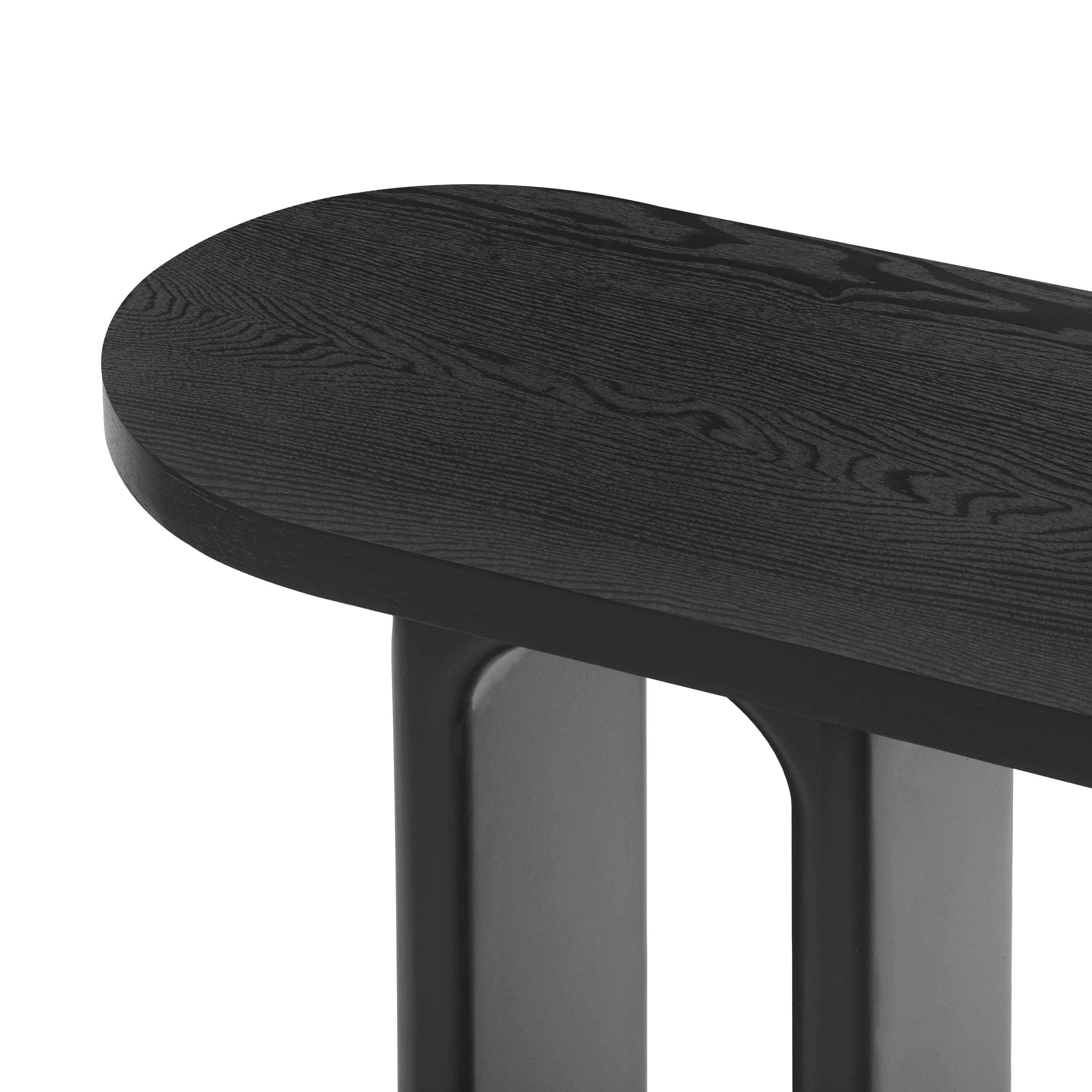 Mintazer 50" Modern Sculptural Console Table, Entryway Table with Hollow Oval Cutout Legs, Minimalist Sofa Table for Living Room Hallway Foyer, Black